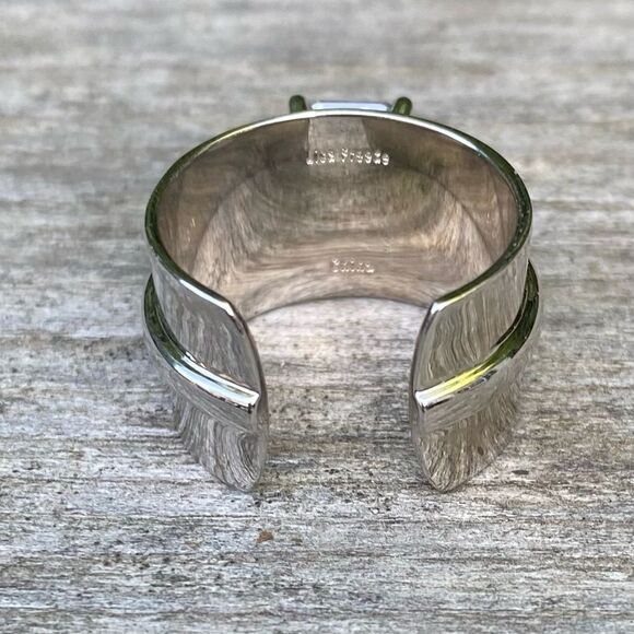 NWOT Lisa Freede Adjustable Emerald Cut Cubic Zirconia Stone Cigar Band Ring OS - Picture 5 of 6